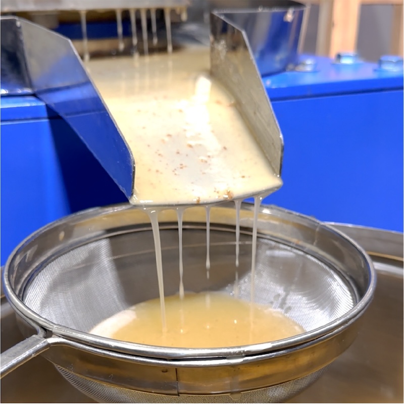 Filtered through fine cloth and sieve with no added chemicals or preservatives